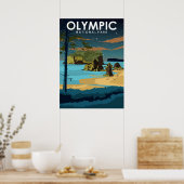 オリンピック国立公園ヴィンテージ旅行ポスター ポスター (キッチン)