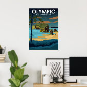 オリンピック国立公園ヴィンテージ旅行ポスター ポスター (ホームオフィス)
