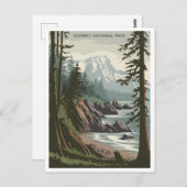 オリンピック国立公園ヴィンテージ ポストカード (正面/裏面)