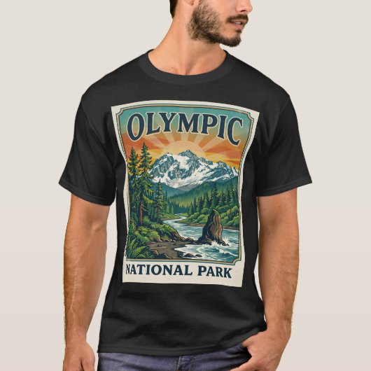 オリンピック国立公園ヴィンテージ Tシャツ (正面)