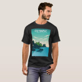 オリンピック国立公園旅行ポスター Tシャツ (正面フル)