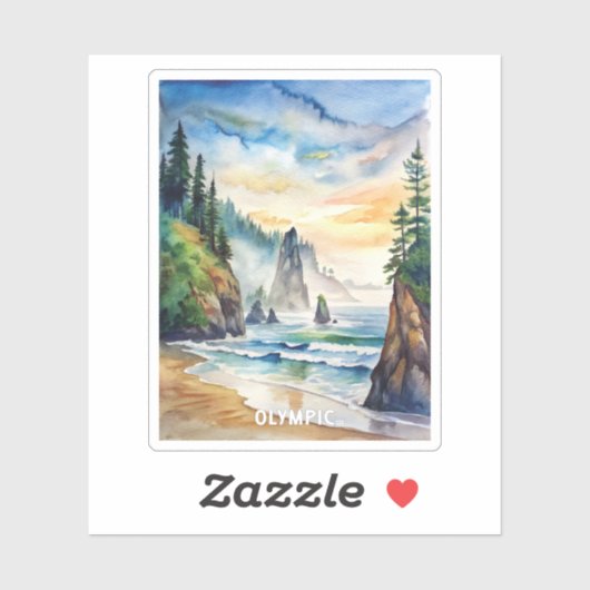 オリンピック国立公園水絵画色 シール (シート)