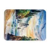 オリンピック国立公園水絵画色 マグネット (横)