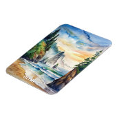 オリンピック国立公園水絵画色 マグネット (左側)