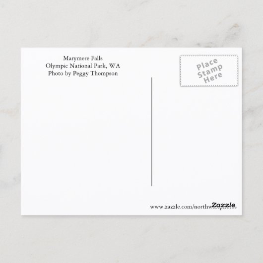オリンピック国立公園滝旅行写真 ポストカード (裏面)