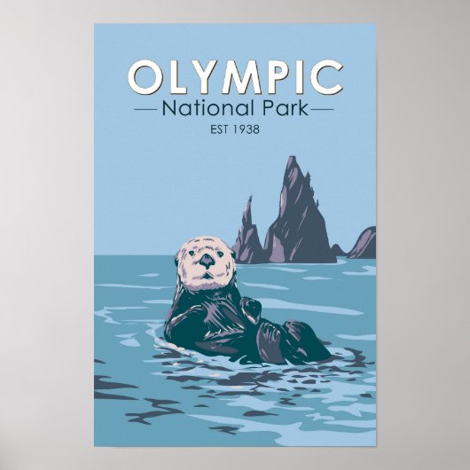 オリンピック国立公園 ラッコ ヴィンテージ ポスター (正面)