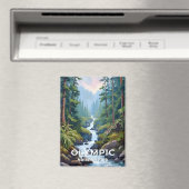 オリンピック国立公園 | ワシントントラベルアート マグネット (インサイチュ (食洗機))