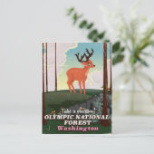 オリンピック国立森林米国の旅行ポスター ポストカード (スタンド正面)