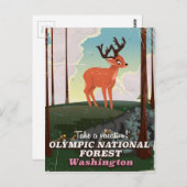 オリンピック国立森林米国の旅行ポスター ポストカード (正面/裏面)