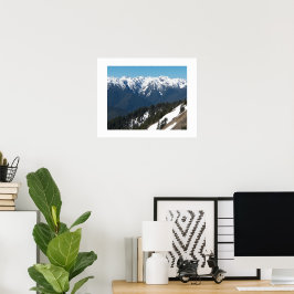 オリンピック山脈の雪景色 写真作品 ポスター