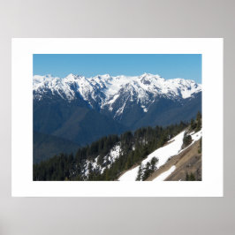 オリンピック山脈の雪景色 写真作品 ポスター