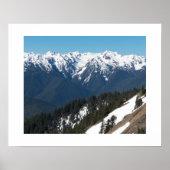 オリンピック山脈の雪景色 写真作品 ポスター (正面)