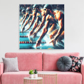 オリンピック:スタート泳ぐ人 キャンバスプリント (インサイチュ (リビング))