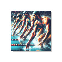 オリンピック:スタート泳ぐ人