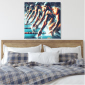 オリンピック:スタート泳ぐ人 キャンバスプリント (インサイチュ (寝室))