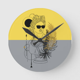 オリンモダンピック神アポロコロブロック ラウンド壁時計