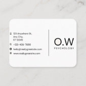 オリヴィアウィルソン心理学アポイントメントカード 予約カード (裏面)