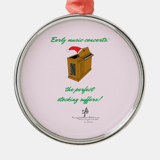 オリヴィアオルガンクリスマスストッキングプレミアムラウンド メタルオーナメント (正面)