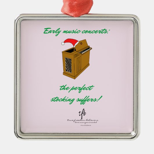 オリヴィアオルガンクリスマスストッキングプレミアムSq. メタルオーナメント (正面)