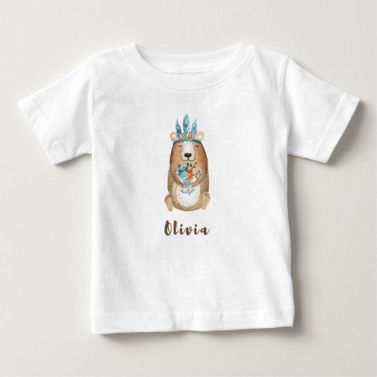 オリヴィアボホーベア ベビーTシャツ (正面)