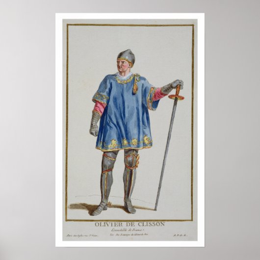 オリヴィエ・ド・クリソン（1332年～1407年）フランスの巡査 ポスター (正面)