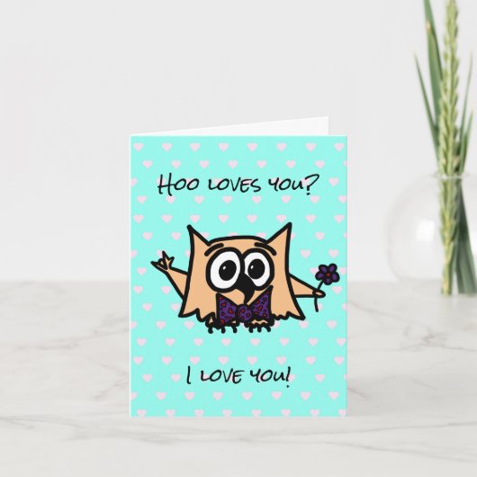 オリーのオウルと一緒に母の日のカード（ピンク） カード (正面)