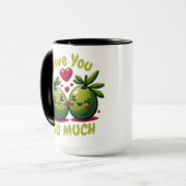 オリーブあなたそうカスタム多くのバレンタインデー マグカップ (正面左)