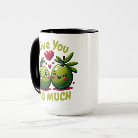 オリーブあなたそうカスタム多くのバレンタインデー マグカップ (正面左)