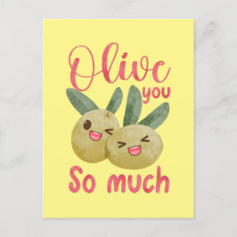 オリーブあんまり食べおもしろい物プン ポストカード