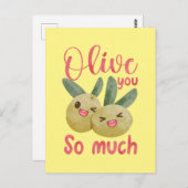 オリーブあんまり食べおもしろい物プン ポストカード (正面/裏面)