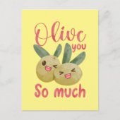 オリーブあんまり食べおもしろい物プン ポストカード (正面)