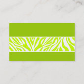 オリーブおよびライムグリーンのシマウマのストライプの名刺 名刺 (裏面)