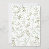 オリーブおよび緑の月桂樹 招待状 (裏面)