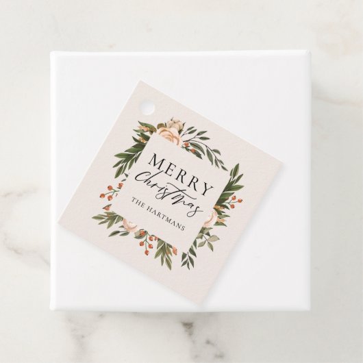 オリーブかわいらしグリーンフローラクリスマス名 フェイバータグ (インサイチュ)