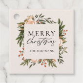 オリーブかわいらしグリーンフローラクリスマス名 フェイバータグ (正面)