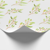 オリーブかわいらしブランチ植物性自然緑 ラッピングペーパー (角)