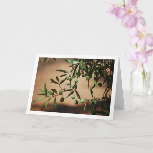 オリーブつるの木からグリーンオリーブ カード (蘭)