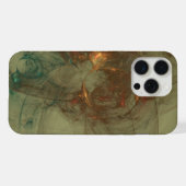 オリーブとゴールドの抽象的なアート iPhoneケース (裏面横)