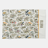 オリーブとハミニマルブエレガントパーソナライズされた キッチンタオル (横)