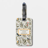 オリーブとハミニマルブエレガントパーソナライズされた ラゲッジタグ (裏面縦)