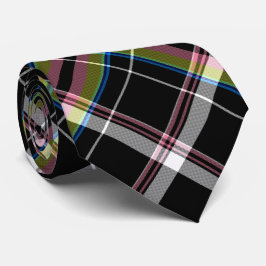 オリーブとブラックのタータンチェックパターン ネクタイ