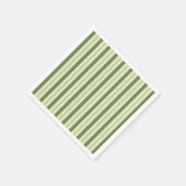 オリーブとホワイトキャンディストライプー スタンダードカクテルナプキン (角)