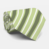 オリーブとホワイトキャンディストライプー ネクタイ (ロール)