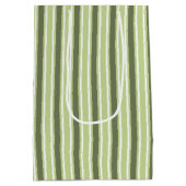 オリーブとホワイトキャンディストライプー ミディアムペーパーバッグ (裏面)