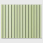 オリーブとホワイトキャンディストライプー ラッピングペーパー (フラット)