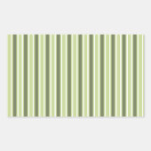 オリーブとホワイトキャンディストライプー 長方形シール (正面)