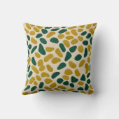 オリーブとミントグリーン抽象芸術パターン クッション (裏面)