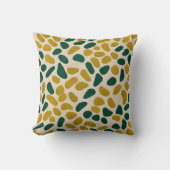 オリーブとミントグリーン抽象芸術パターン クッション (正面)