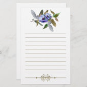 オリーブとラベンダーが並ぶ秋のフローラ 便箋 (正面/裏面)