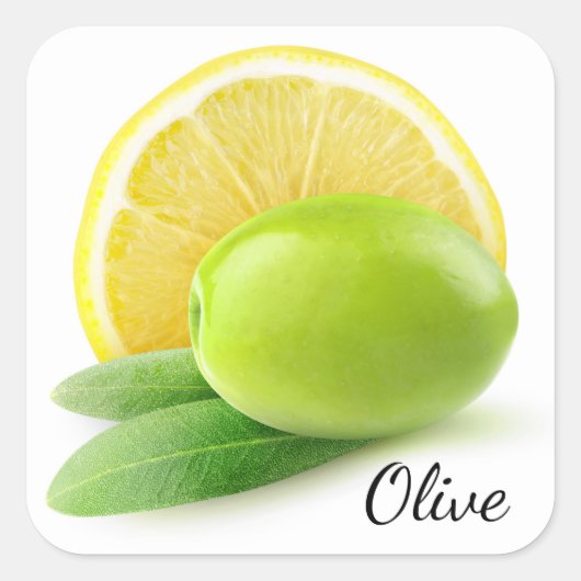 オリーブとレモン スクエアシール (正面)